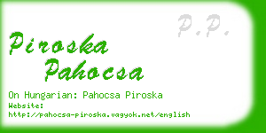 piroska pahocsa business card